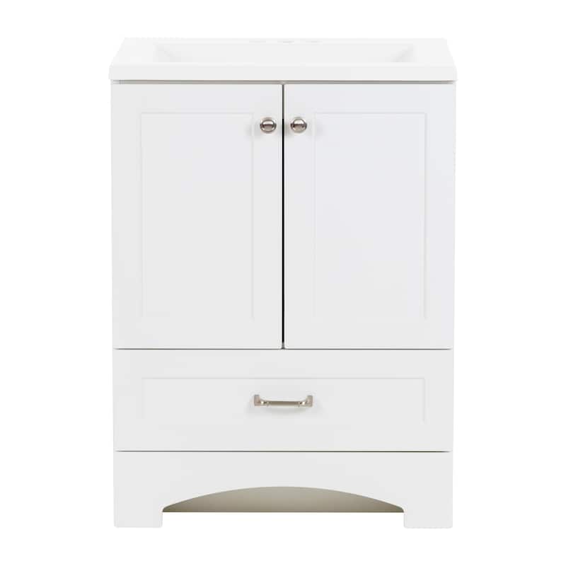 Spring Mill Cabinets Emlyn 24.5" Bathroom Vanity With Drawer and White Sink Top
