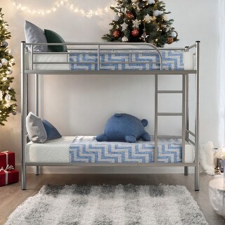 2 In 1 Twin Over Twin Metal Bunk Bed Can Separate into 2 Twin Beds