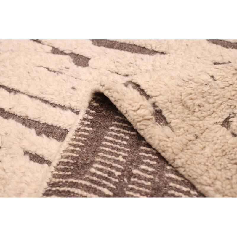 ECARPETGALLERY Hand-knotted Tangier Beige Wool Rug - 5'5 x 7'7