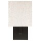 preview thumbnail 8 of 18, 12in H Dark Bronze Wall Sconce Light With Oatmeal Fabric Shade