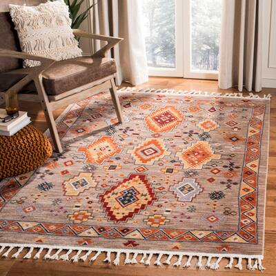 SAFAVIEH Farmhouse Nadide Boho Tribal Polyester Rug