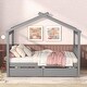preview thumbnail 1 of 9, Multifunctional Design Full Size House Bed with Drawers Gray