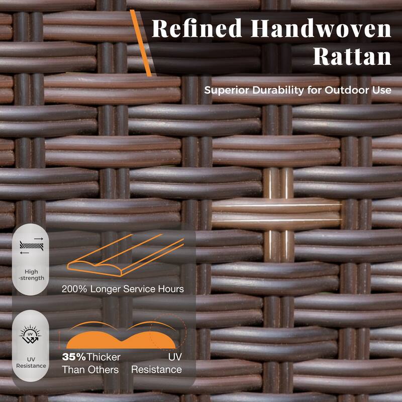 MAISON ARTS 7/9-Piece Acacia Wood Outdoor Dining Set for 6/8, Expandable Table with Wicker Chairs, Farmhouse Patio Furniture