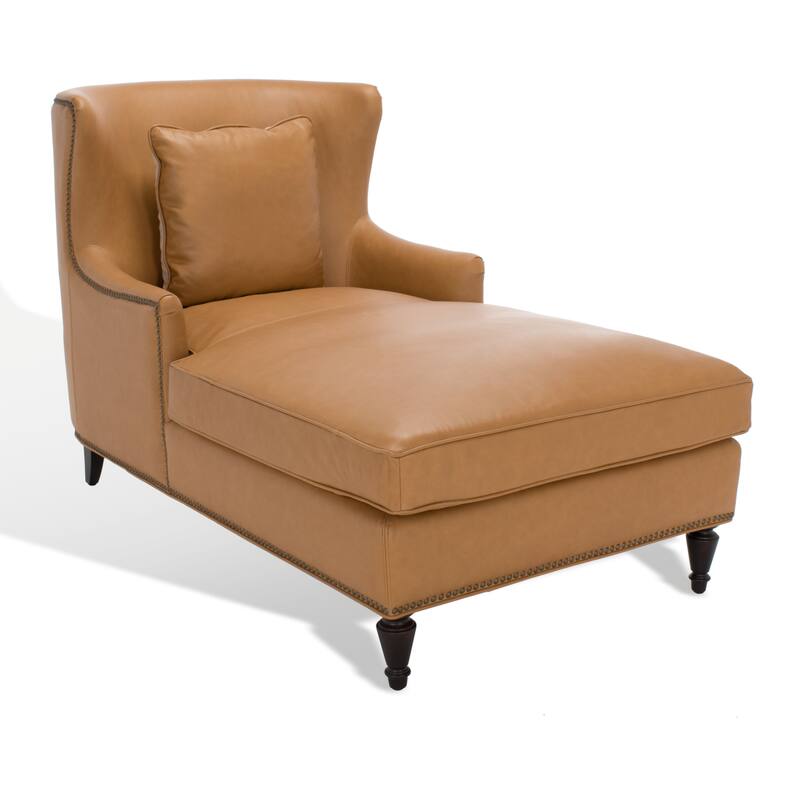SAFAVIEH Couture Salbjorg Upholstered Chaise Lounger - 33 In W x 63 In D x 38.5 In H - 33Wx63Dx39H