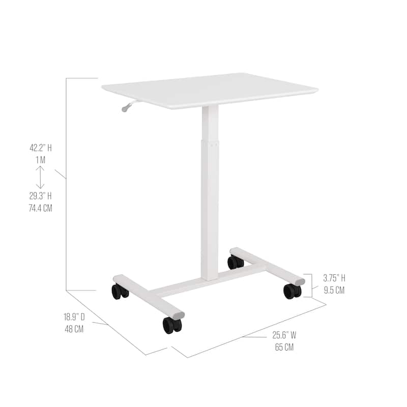 Seville Classics airLIFT® Height Adjustable Mobile Rolling Laptop Cart Desk