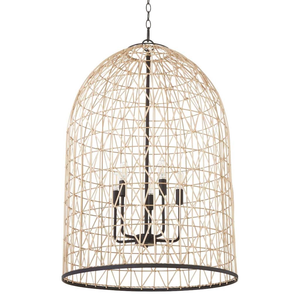 Quorum International 6902-5 Rattan 5 Light 22" Wide Pendant