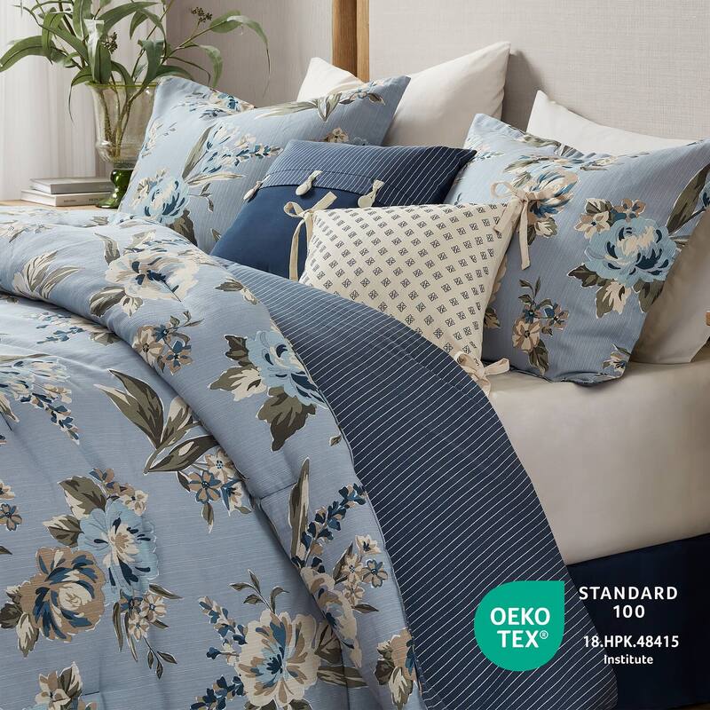 GDF Studio - Rosehaven 7-Piece Queen Vintage Floral Comforter Set