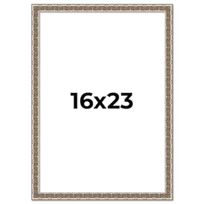 16x23 Frame Silver Versailles Ornate Solid Wood Picture Frame | 1 Inch