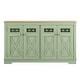 preview thumbnail 9 of 22, 57.4" Farmhouse Storage Sideboard Buffet Cabinet with 4 Glass Doors and Adjustable Shelves