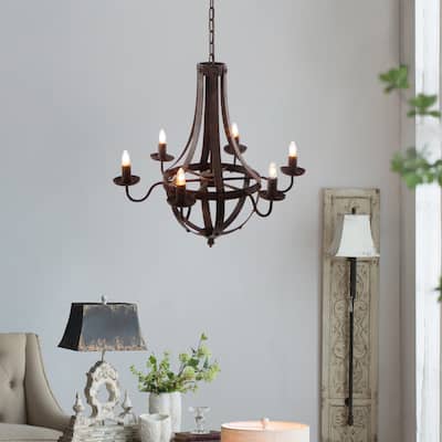 6 Light Metal Chandelier (Bulb Not Included)