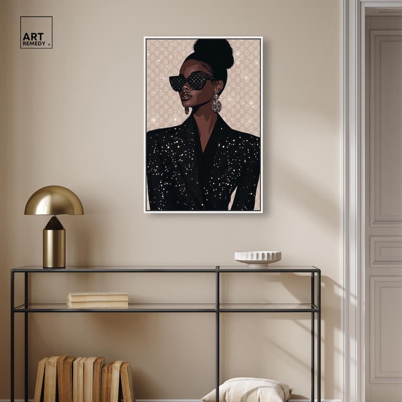Elegant Woman Sparkle Canvas by Art Remedy