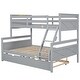 preview thumbnail 15 of 14, Twin over Full Bunk Bed with Ladder, Trundle and Safety Guardrail