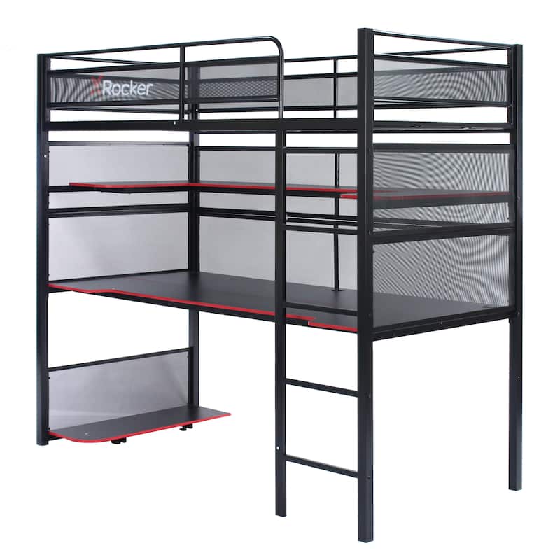 X Rocker Battle Bunk Gaming Bunk Bed with Desk