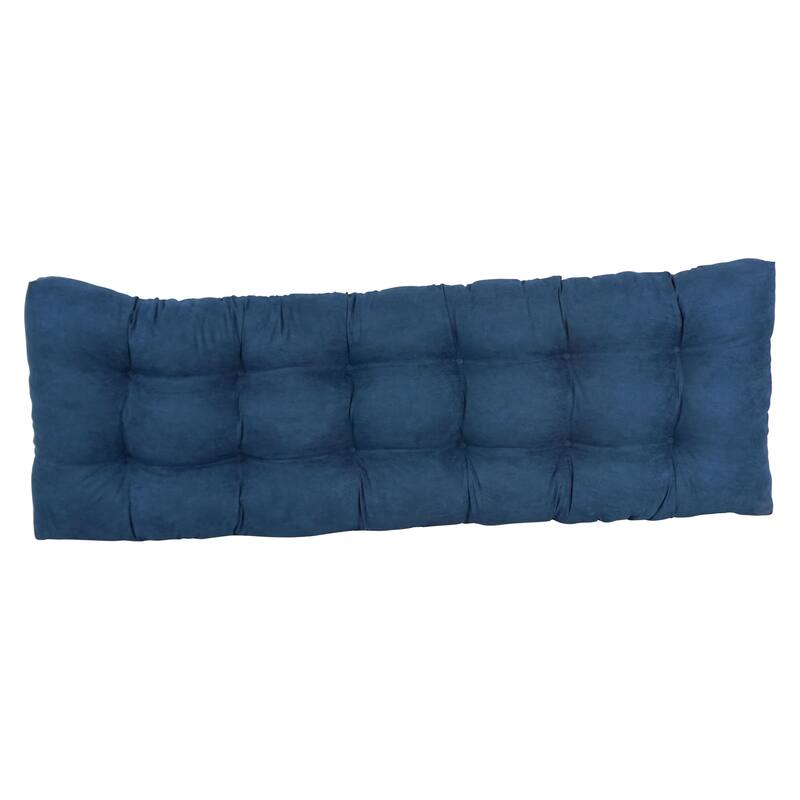 Solid Microsuede Tufted Indoor Bench Cushion (Multiple widths from 42 to 60 inch)