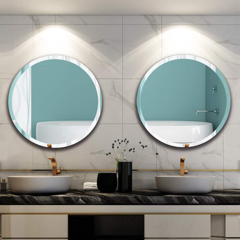 KOHROS Round Wall Mounted Bathroom Mirror
