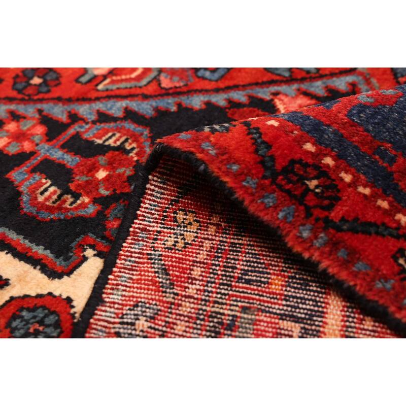 ECARPETGALLERY Hand-knotted Anatolian Vintage Dark Navy, Red Wool Rug - 4'10 x 9'11