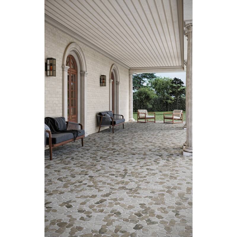 Full Eclectic 18 in. x 18 in. Marble Tumbled Wall and Floor Tile