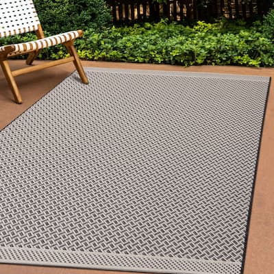 Jocelyn Collection - Grey/Cream Small Rectangles Area Rug
