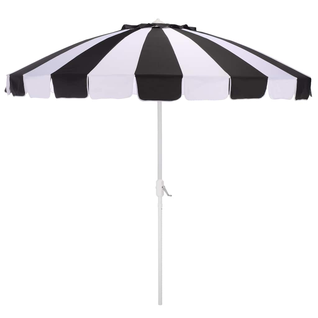 SAFAVIEH Outdoor Patio Furniture Buti 9 Ft Umbrella, Crank Lift Shade with Aluminum Frame