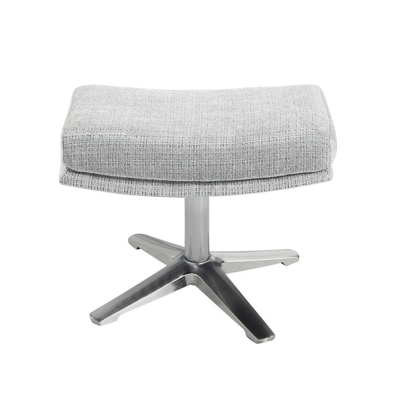 Pax 29" Chenille Swivel Chair with Ottoman - Metal Base
