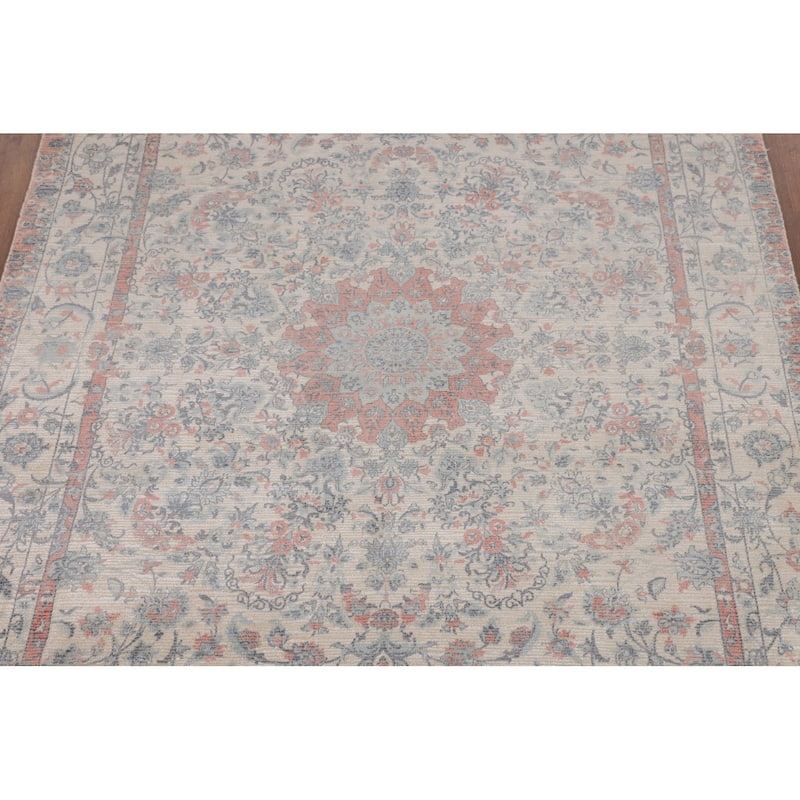 Floral Abstract Oriental Area Rug Hand-Knotted Wool Carpet - 5'3"x 7'6"