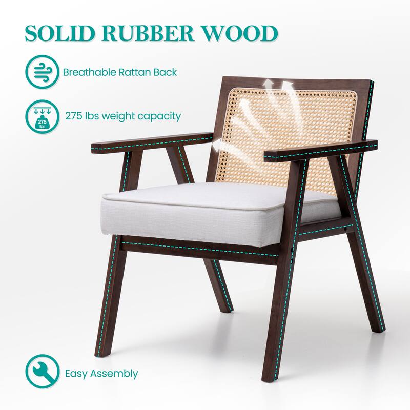 Double Papasan Chair Loveseat Oversized All-weather PE Rattan Chair with Cushion