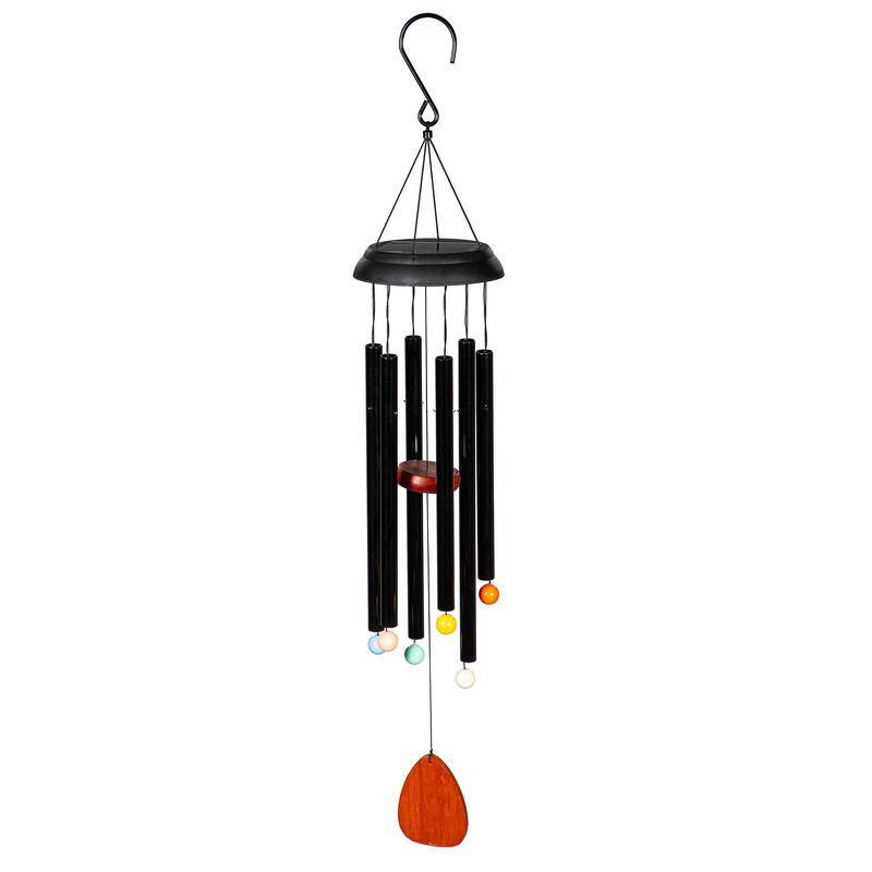 33" Voice Activated Solar Wind Chime, Black