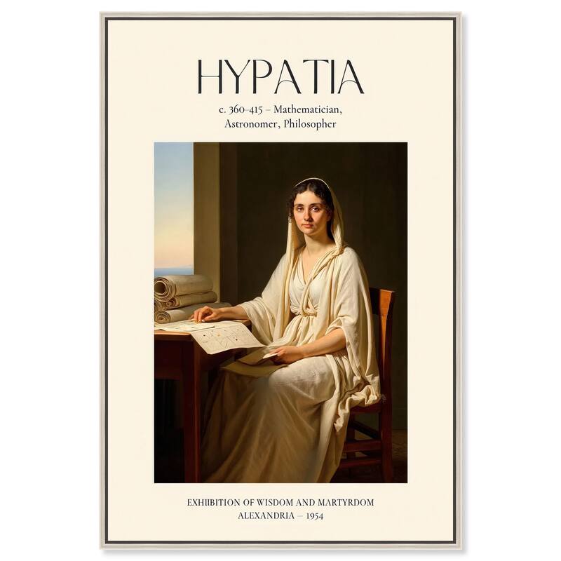 Philosopher of Alexandria Canvas by Art Remedy - Silver - 20" x 30"