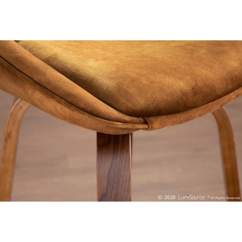 Carson Carrington Alba Velvet Counter Stool with Black Round Footrest (Set of 2)