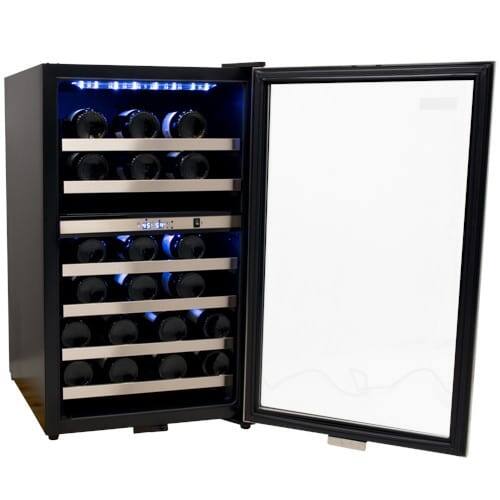 Shop Danby Dwc114blsdd 38 Bottle Dual Zone Wine Cooler Stainless