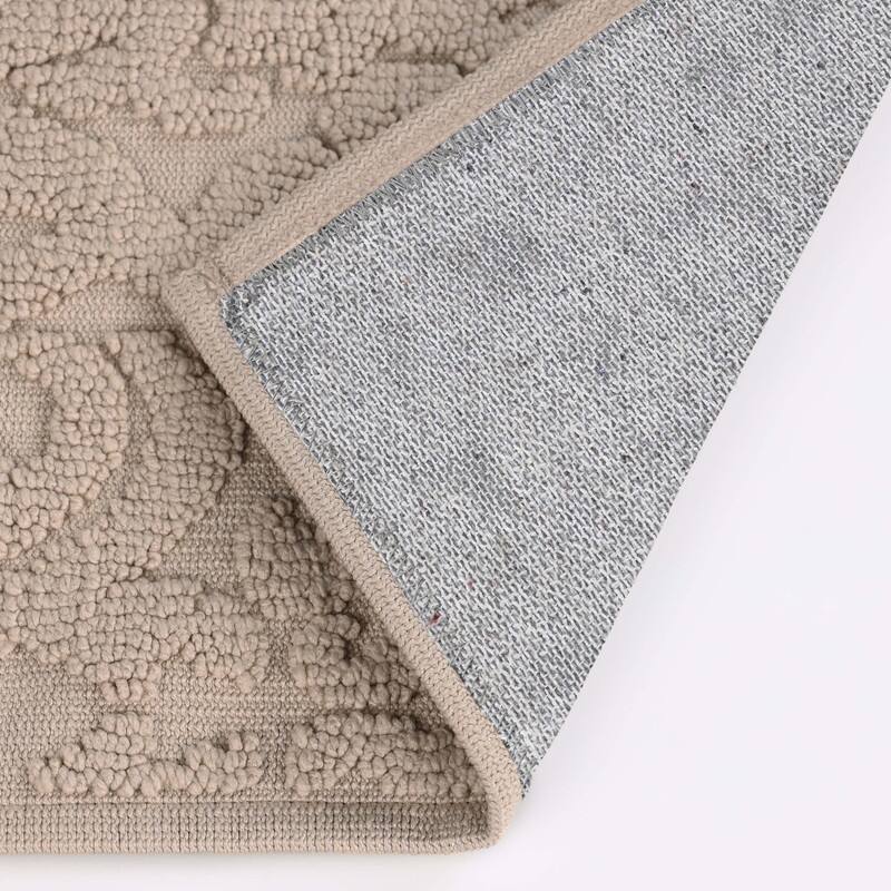 Blue Nile Mills Elegant Floral Scroll Textured Machine Washable Bath Rugs, Set of 2