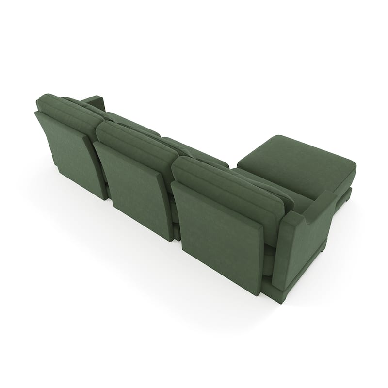 GDFStudio - Thaddeus Chenille Three-Seater Sofa With One Ottoman