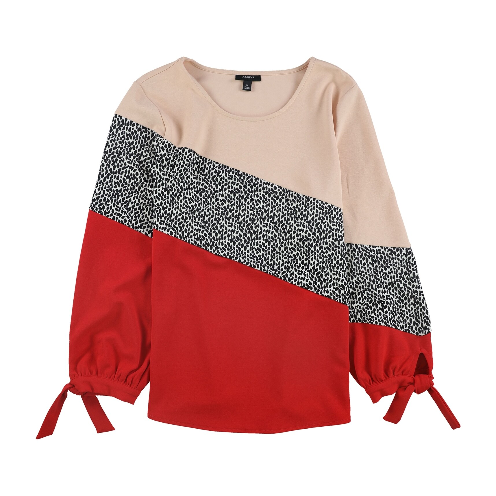 Alfani Womens Tie Sleeve Pullover Blouse