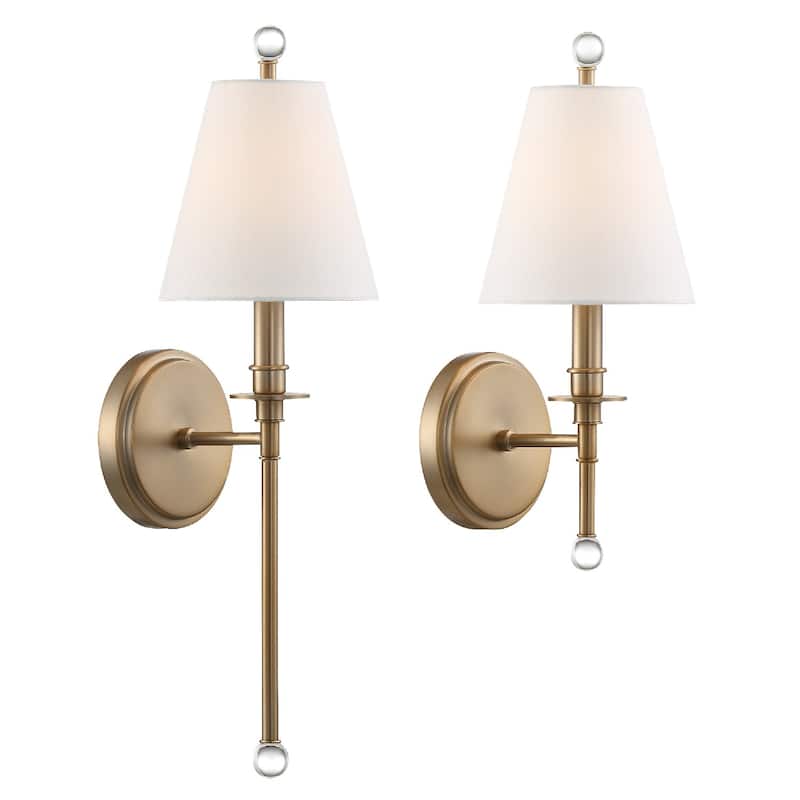 Riverdale 1 Light Aged Brass Wall Mount - 6'' W x 14.5'' H x 7'' D
