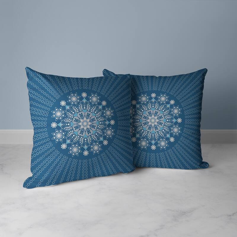 Wisteria Whirl Faux Suede Reversible Throw Pillow Blue and Gray