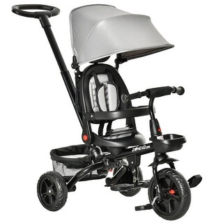 14-in-1 Convertible Tricycle with Adjustable Parent Push Handle, Safety Features, and Storage Baskets for Kids