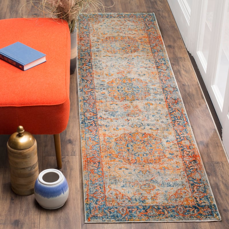 SAFAVIEH Vintage Persian Fietje Oriental Rug - 2'2" x 6' Runner - Blue/Multi