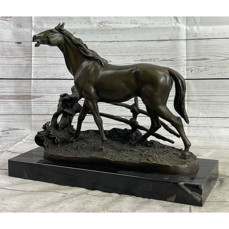 Trotting Thoroughbread Imitative Horse Bronze Hand Made Sculpture By Lost Wax Method Decor