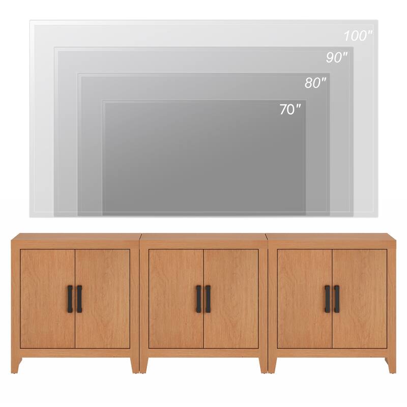 WAMPAT Farmhouse Buffet Cabinet with Door, Kitchen Sideboard for Dining & Living Room