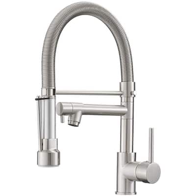 Commercial Style Kitchen Faucet with Pull Down Sprayer