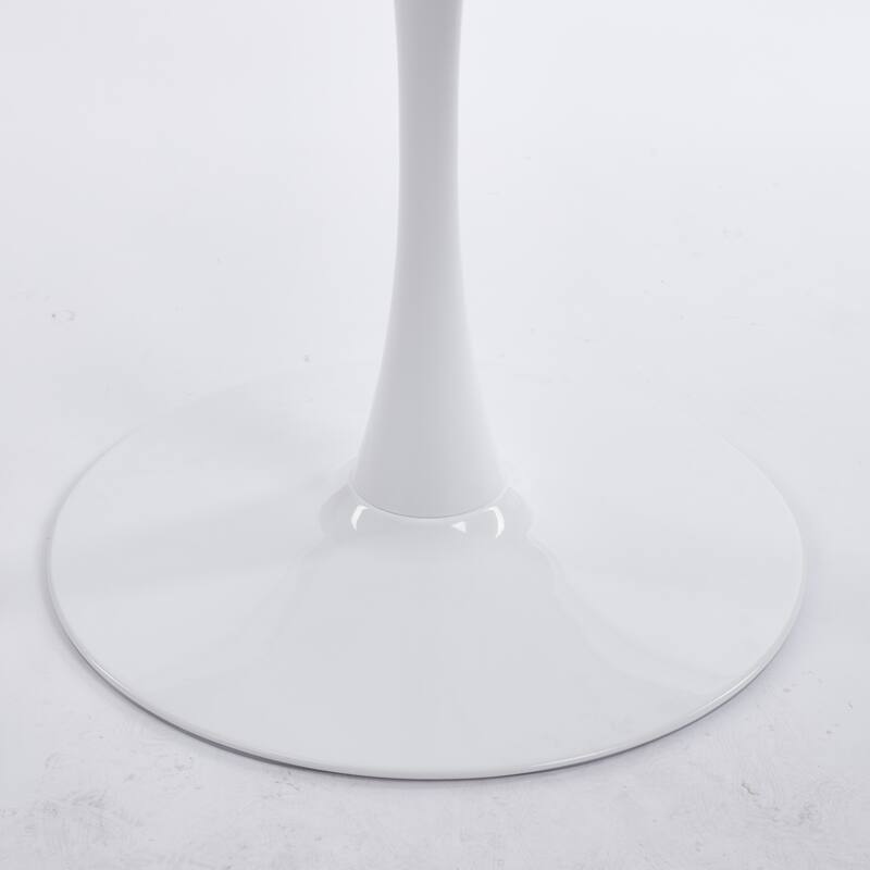 42.1"White Color Top Tulip Table Mid-Century Dining Table For 4-6 People With Round Mdf Table Top,Pedestal Dining Table
