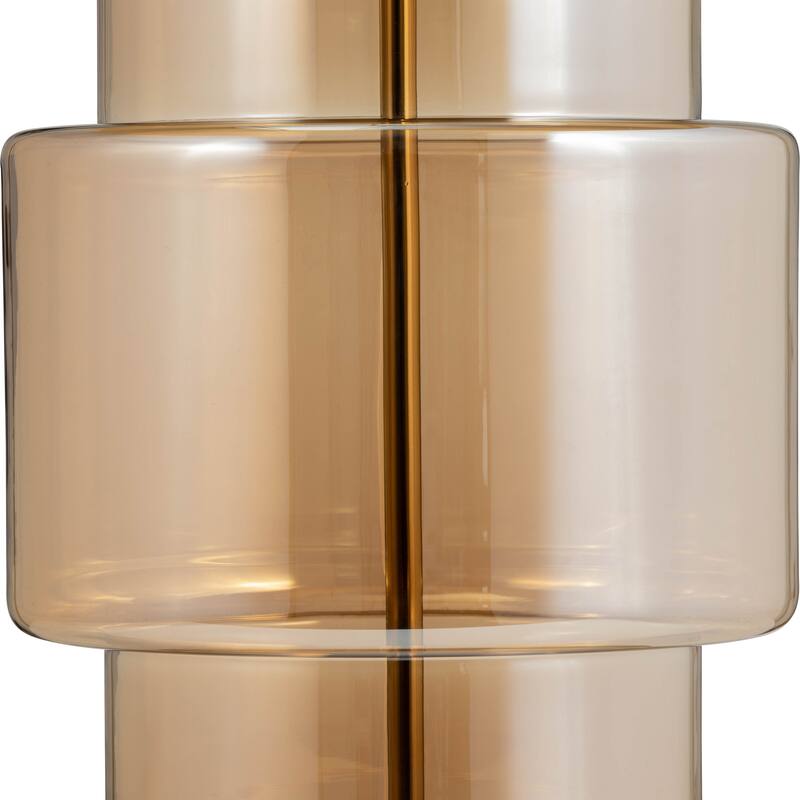 Sagebrook Home Glam Glass, 30" Lustered Table Lamp, Gold, Cylinder - 18" x 18" x 30" - 18" x 18" x 30"