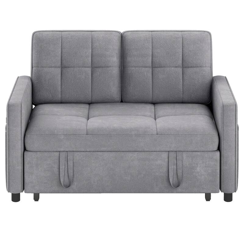 Moasis 3-in-1 Multi-Functional Sleeper Sofa with Iron Frame Pull-Out Bed,Loveseat Bed with USB Port