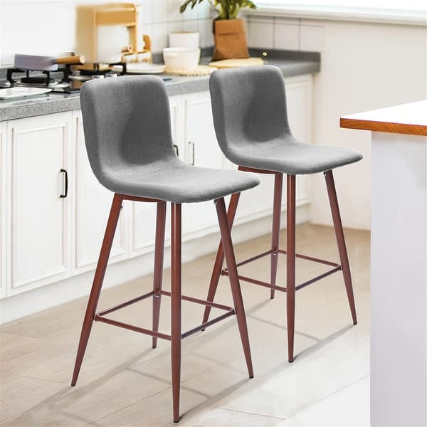Homy Casa MidCentury Modern Upholstered 29" Seat High Barstool Set