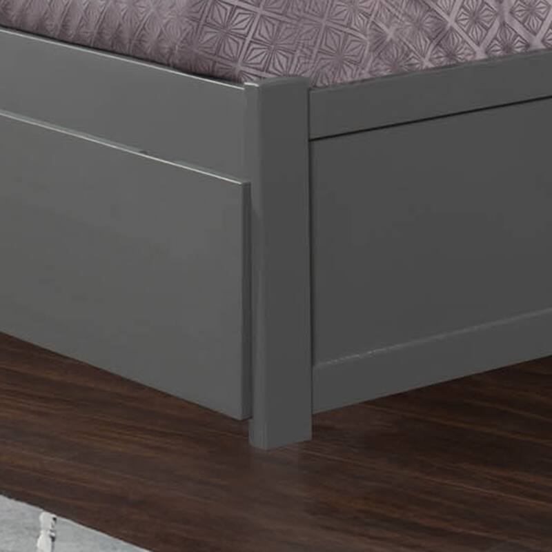 Mission King Platform Bed with 2 Drawers in Grey