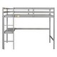 preview thumbnail 9 of 12, Twin Loft Pine Wood Bed With Built-In Desk, Safety Guardrails, Ladder