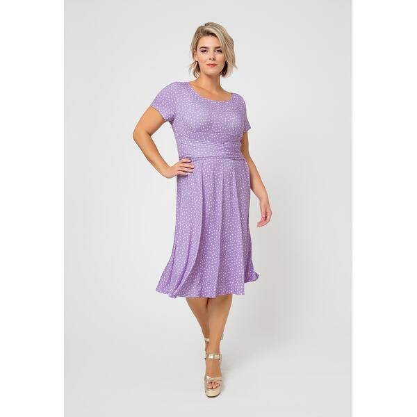 leota fit and flare dress Leota Women's Brittany Print Fit & Flare Jersey Midi Dress Purple - Bed  Bath & Beyond