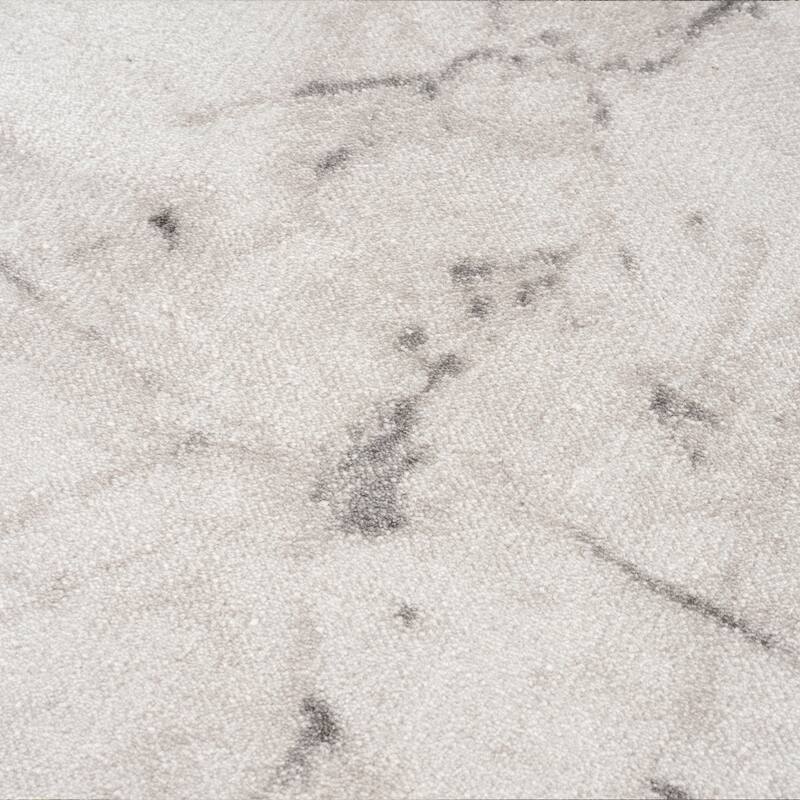 La Dole Rugs Silver Grey Ivory Abstract Marble Bordered Modern Greek Area Rug For Living Room Bedroom Hallway Runner