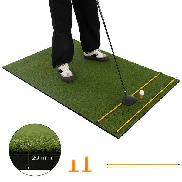 slide 2 of 6, 5 x 3 FT Golf Hitting Mat Artificial Turf Golf Training Mat 20mm 20mm