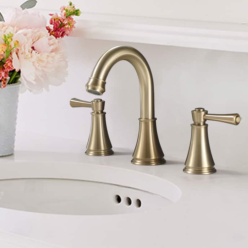 Solid Brass Widespread 2-Handles Bathroom Faucet